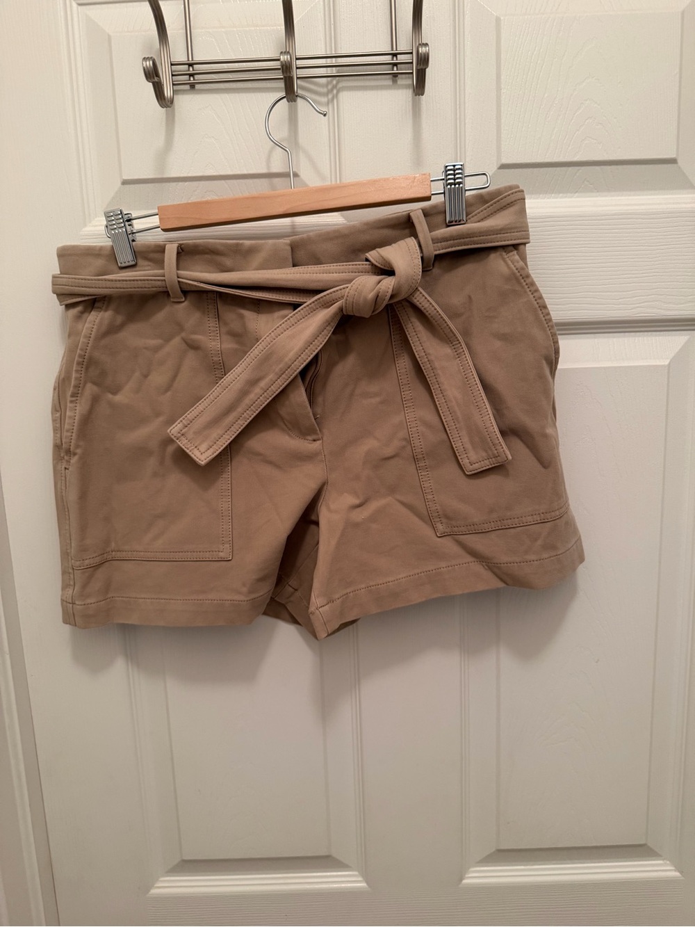 Ann Taylor Tan Tie-Belt Bermuda Shorts